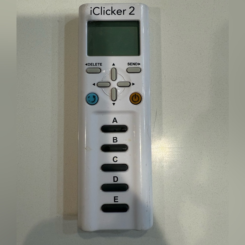 White iClicker 2 Remote with Black Buttons